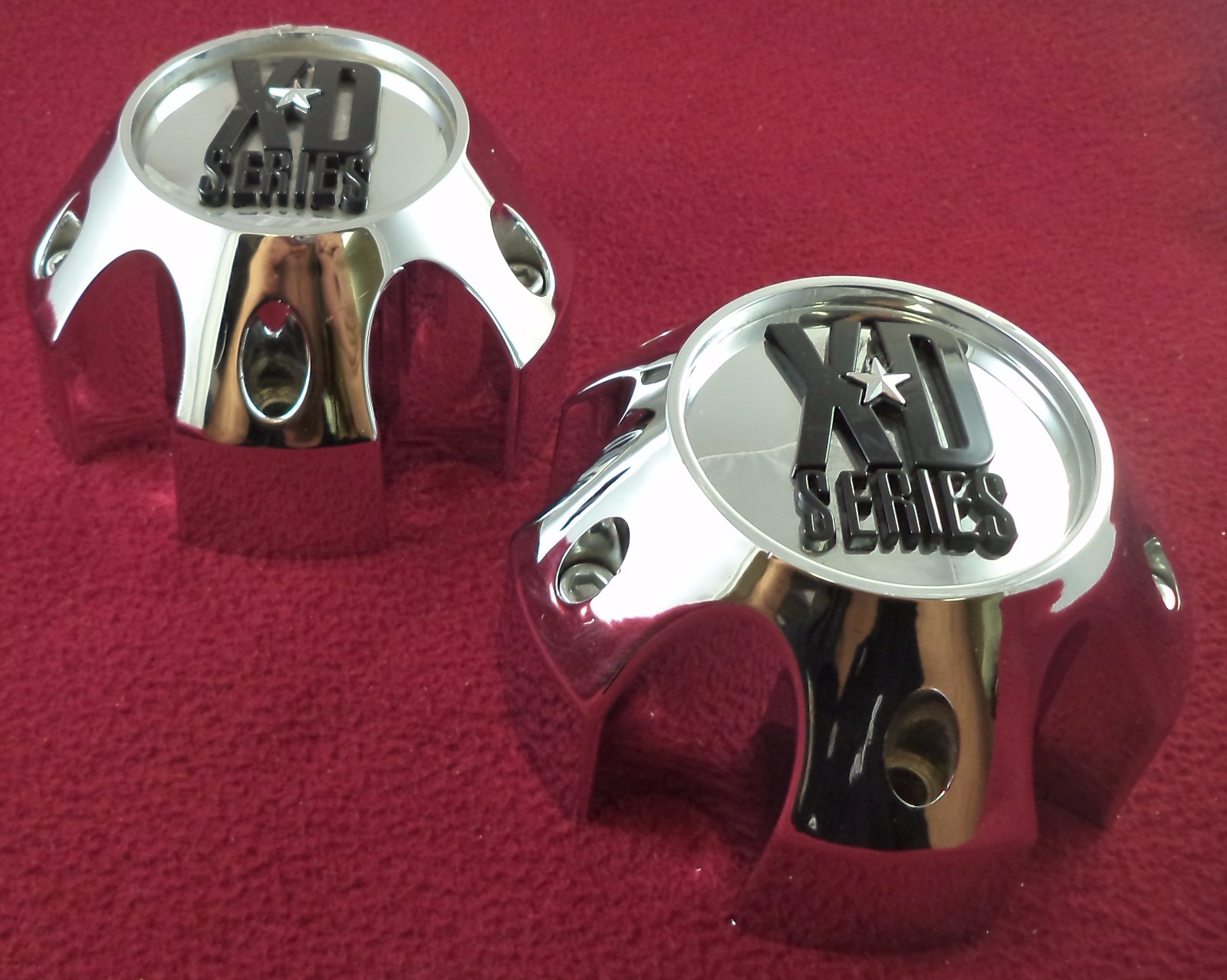 XD Series Wheels Chrome Custom Wheel Center Caps Set of 2 # 1079L121 / A0181