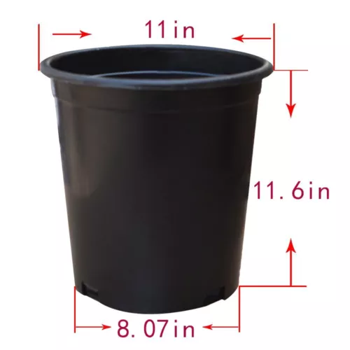 1/2/3/5/7/10/15/20 Gallon Plastic Nursery Pots Garden Plant Flower Pot Planter - Picture 26 of 34