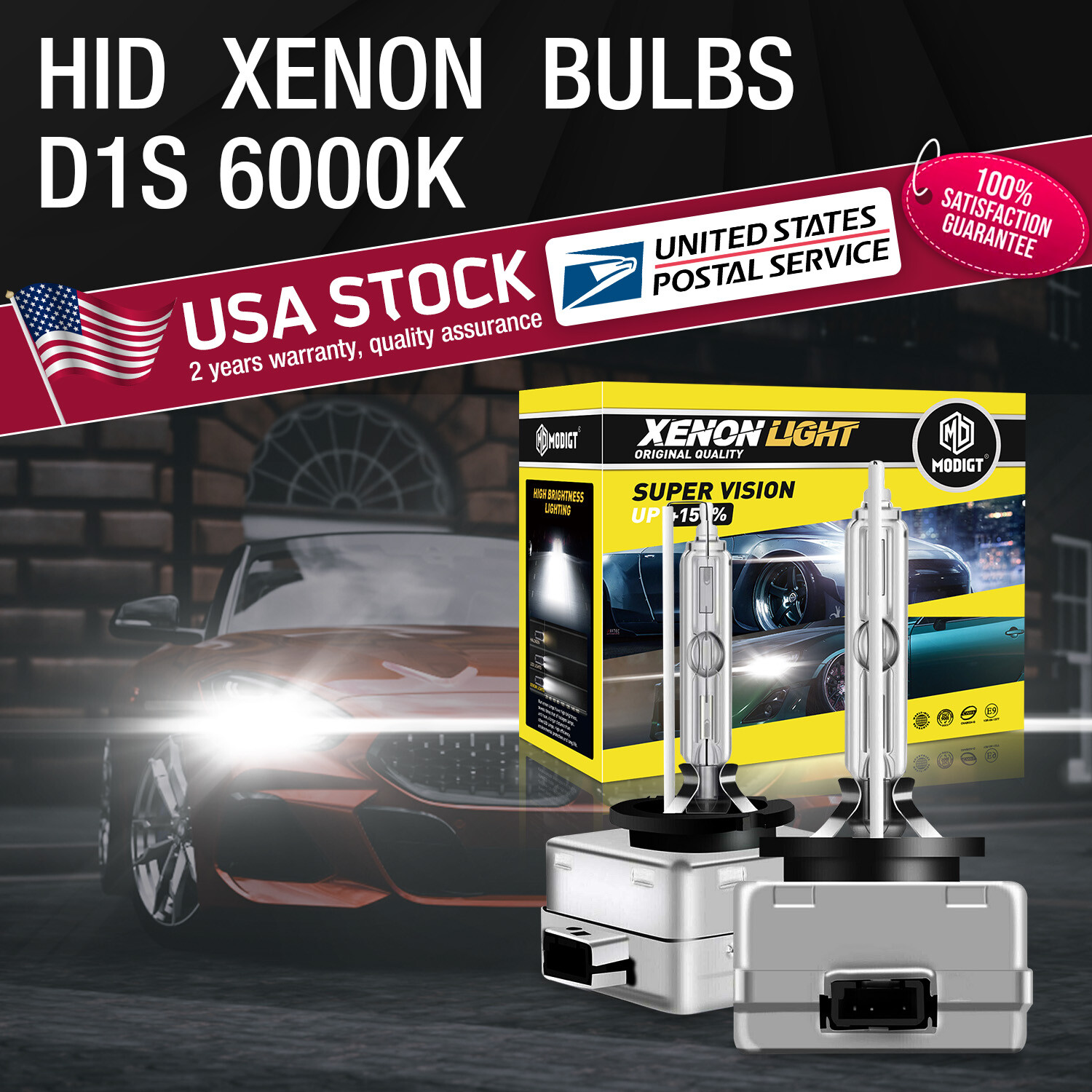 2007-2013 Cadillac STS D1S 6000K Xenon White HID Headlight Bulbs Set of 2
