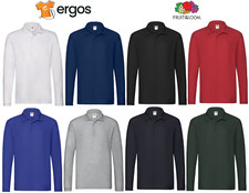 FRUIT OF THE LOOM Polo Premium Long Sleeve Long Sleeve 100 Cotton FR633100