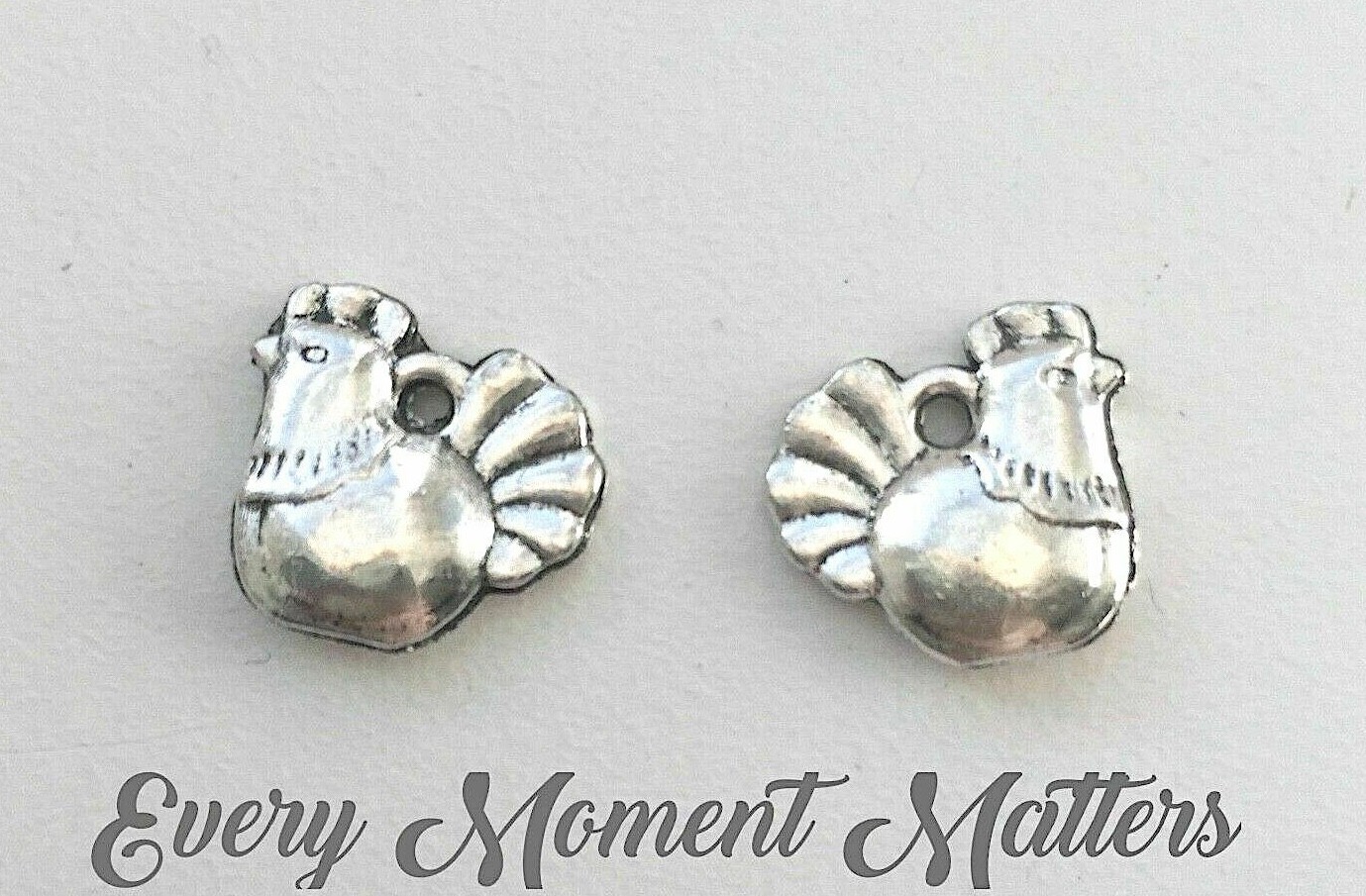 10 x Tibetan Silver CHICKEN HEN EASTER CHICK ROOSTER BIRD 14mm 3D Charm Pendant