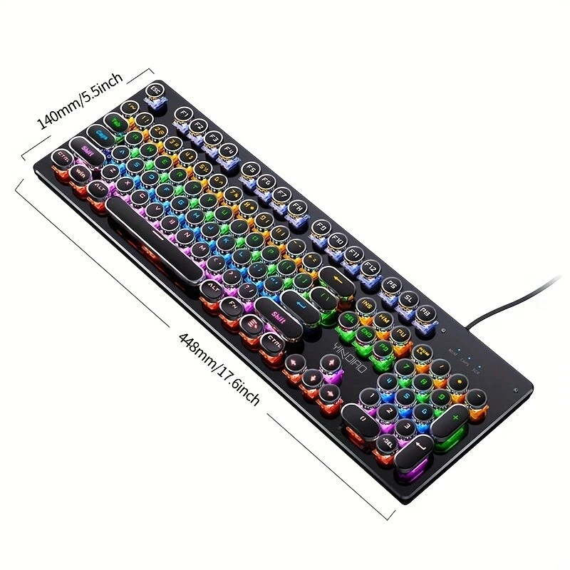 104-Key Mechanical Keyboard with Green Axis and Backlit for Office and E-sports Gaming 104-Key Mechanical Keyboard with Green Axis and Backlit for Office and E-sports Gaming