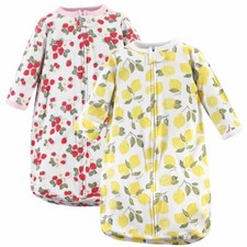 Hudson Baby Long Sleeve Sleeping Bag 2-Pack, Strawberry and Lemon