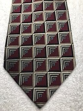 DANIEL CRAIG MENS TIE BURGUNDY WITH GRAY AND BLUE 4 X 60