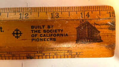 VINTAGE + RARE ORIGINAL 1915 SAN FRANCISCO HOTEL ARGONAUT 15 INCH HARDWOOD RULER