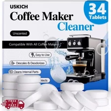 Coffee Machine Cleaner Descaler Tablets 34 Pack Coffee Maker Cleaner for Keurig