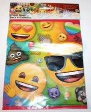 Unique Multicolor Emoji Pattern Party Loot Bags - 8 Ct