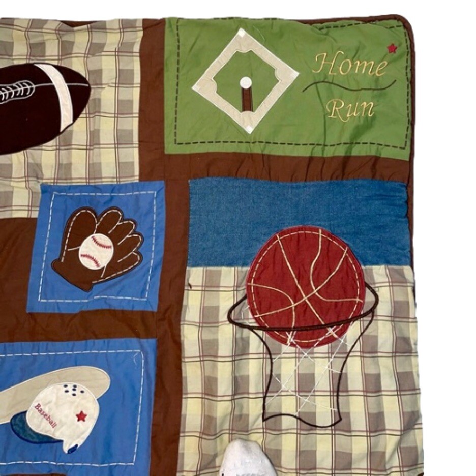 Vintage Geenny Grannycore Cottage Core Sports Quilt With 3 Extra Granny Squares