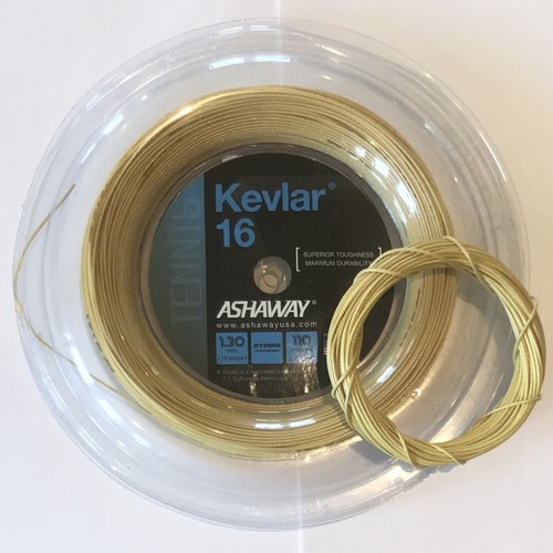 ASHAWAY KEVLAR 16 TENNIS STRING 1.30MM 16G ONE 6M HYBRID SET GOLD