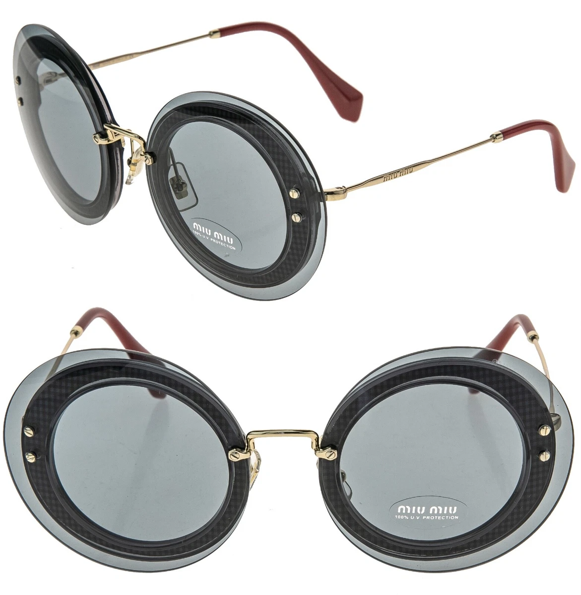 Miu Miu Plastic Frame Round Sunglasses for Women for sale | eBay display picture 2