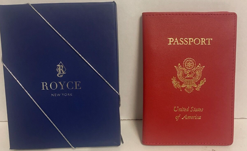 Royce Identity Theft Protection RFID Bifold Passport Wallet- Red Leather - Picture 4 of 4