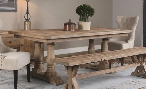 Stratford Dining Table Reclaimed Solid Wood Farmhouse Rustic ~ Uttermost 24557 - Picture 10 of 12