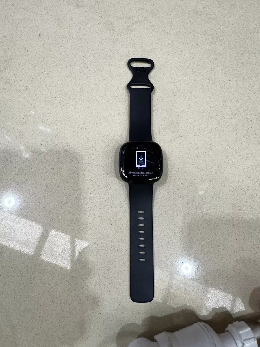 Fitbit versa fitness watch black best sale aluminium