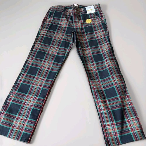 Cat & Jack Boys Black Multi Tartan Plaid Dress Pants Size 14 Cotton Blend