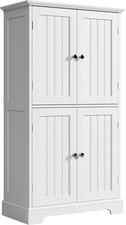 Bathroom Floor Cabinet Modern Bathroom Storage Cabinet W/ 4 Doors Adjustable
