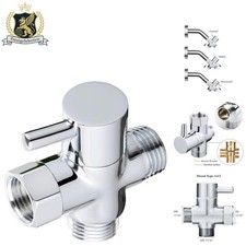 3-Way Shower Diverter Valve - Solid Brass  Chrome Finish for Luxury Bathrooms