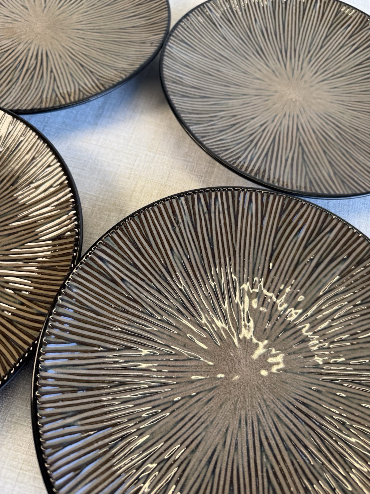 Home Trends Natural Serenity Brown Tan 8.5” Salad Plates Set Of 4