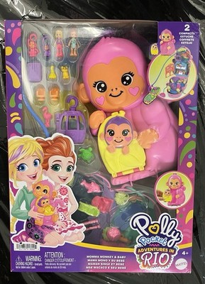 Polly Pocket Adventure in Rio Momma Monkey & Baby