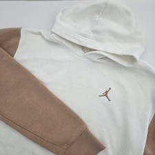 Jordan Pullover Hoodie White Tan Colorblock Jumpman Kids XL 13-15 Yrs