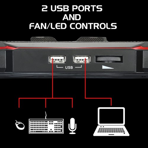 ENHANCE Cryogen 5 Gaming Laptop Cooling Stand - Laptop Cooler with 7 Adjustable - Afbeelding 6 van 9