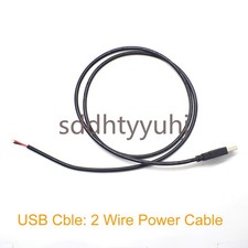 10pcs 1M/3.3FT 20AWG USB 2.0 Male Plug 2pin wire DIY Pigtail cable Black