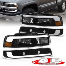 Black Amber Led Drl Head Lights Signal Assembly For 1999-2002 Chevy Silverado Black Amber Led Drl Head Lights Signal Assembly For 1999-2002 Chevy Silverado