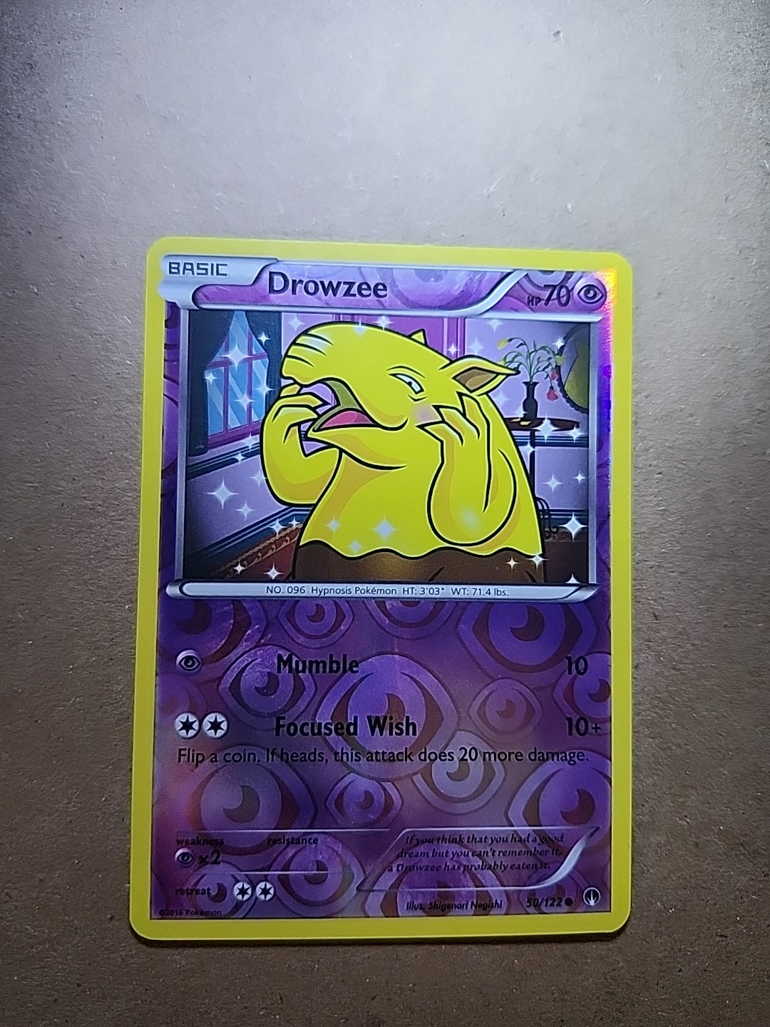 Pokémon Drowzee Reverse Holo Card 50/122 Common Breakpoint