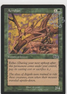 Magic the Gathering ~ Acridian ~ M/NM ~ Urza's Saga ~ Signed by Artist #4