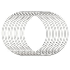 8Pcs Dream Catcher Rings, 3.1" Metal Hoops for Hanging Crafts DIY, Silver 2.9"