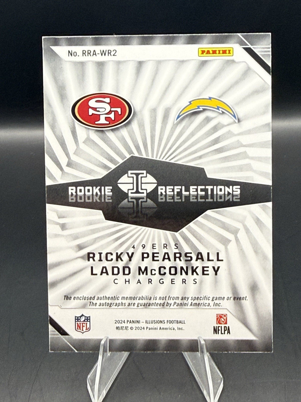 2024 Panini Illusions - Dual Patch Auto Ladd McConkey/Ricky Pearsall RC view 2