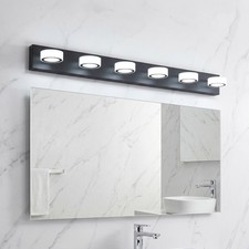 45'' Black Vanity Light 6 Lights LED Bathroom Over Mirror Wall Sconce Fixture