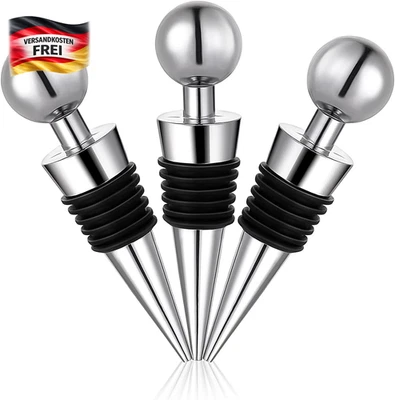 Flaschenverschluss 3er Set für Wein Sekt Bier Frischhaltedichtverschluss - Bild 1 von 4