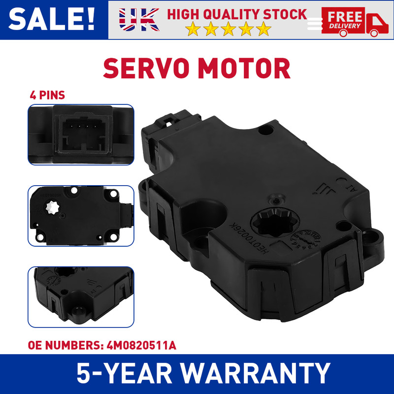 FOR AUDI VW CAR AIR CONDITION HEATER BOX A/C SERVO MOTOR REPLACE 4M0820511A 4PIN