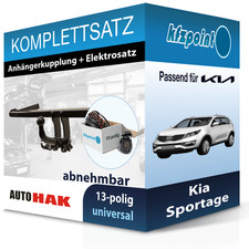 Für Kia Sportage 04- AUTO HAK Anhängerkupplung abnehmbar + 13polig E-Satz AHK
