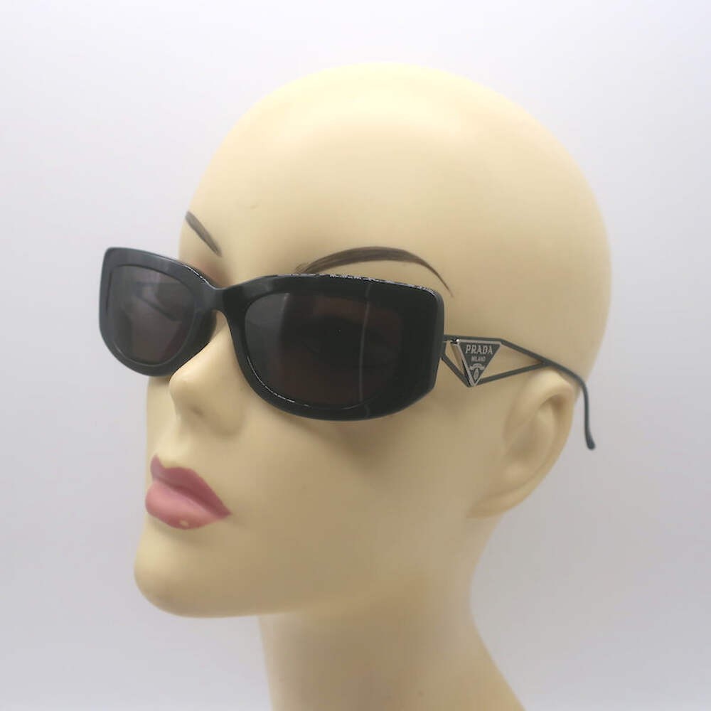 Prada Triangle-Logo 53mm Rectangular Sunglasses B… - image 2
