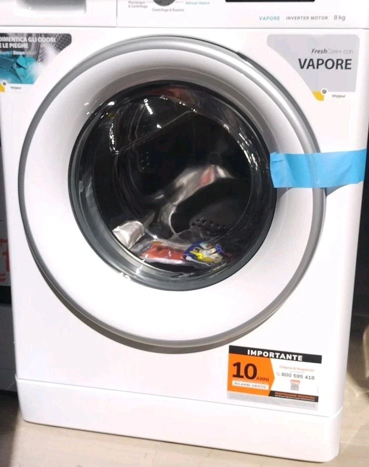 LAVATRICE WHIRLPOOL CLASSE A 8KG INVERTER VAPORE  - Immagine 2 di 4
