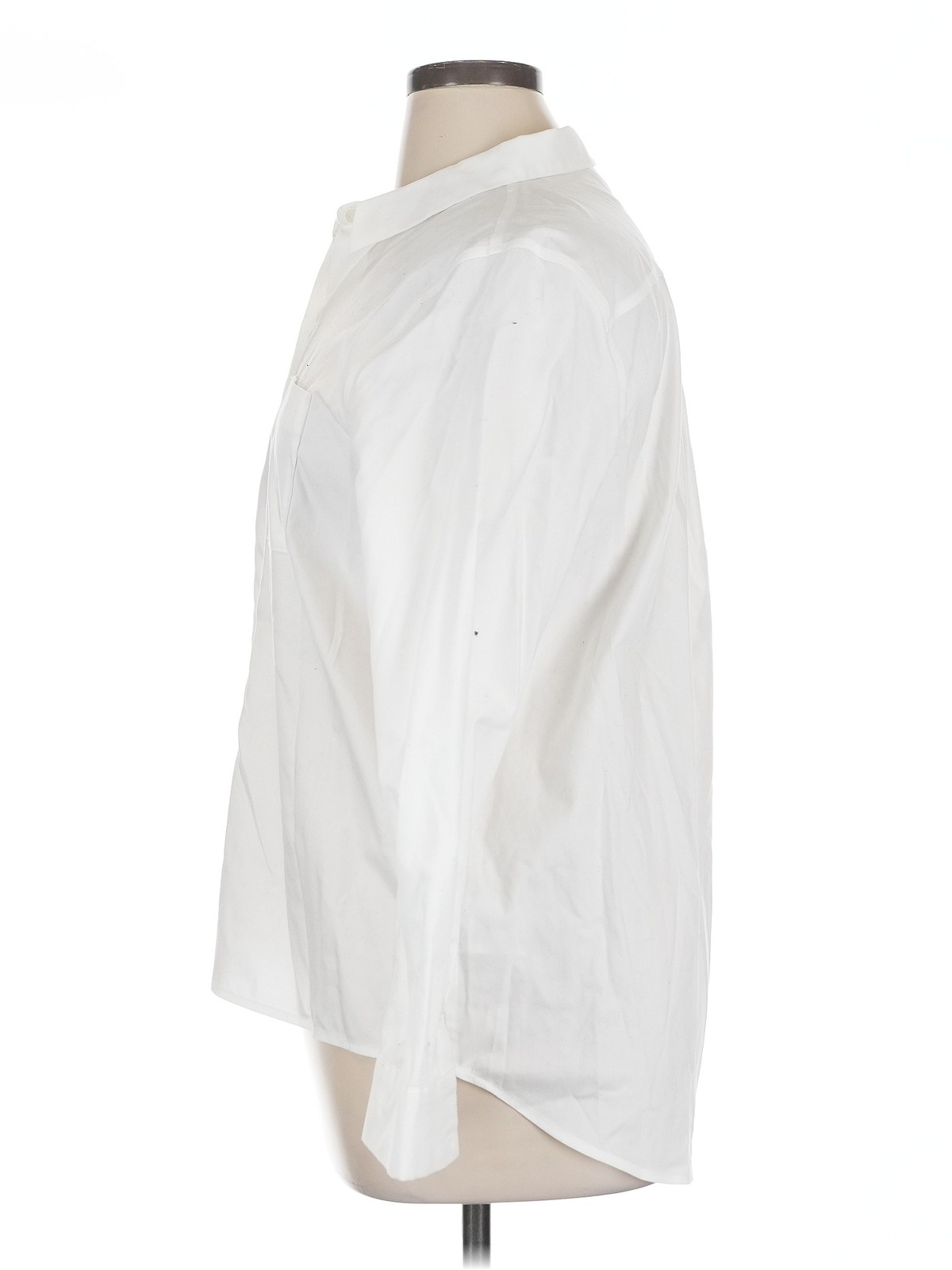 Calvin Klein Women White Long Sleeve Button-Down Shirt XL thumbnail 4