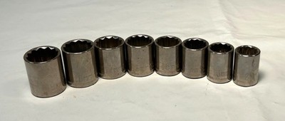 8 Pc Craftsman Socket Set 3/8 Dr Metric 12mm - 19 mm  12 point ''G'' series