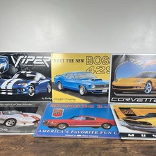 Luxury Cars Tin Metal Signs Lot X6 - Corvette Viper Mustang Shelby More
