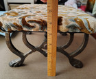 Vintage Cast Iron Footstool , Scrolled Claw Feet (not original fabric) — photo 6