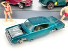 Vintage Hot Wheels Redline 1968 Aqua Custom Barracuda HK - Dark Int., Parts Car!