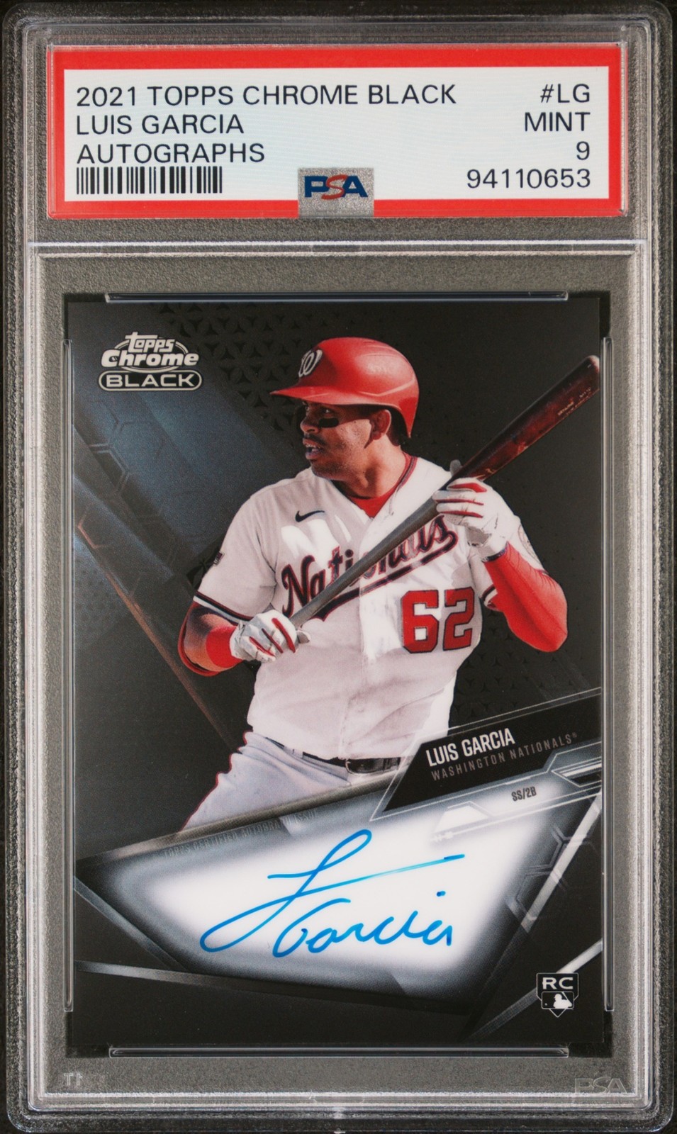 2021 Topps Chrome Black 🔥LUIS GARCIA JR🔥 RC Rookie Auto PSA 9 🌟 Mint