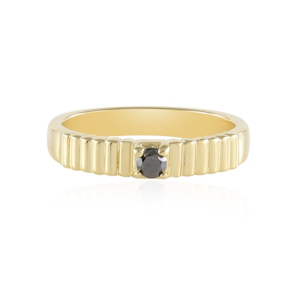 Cavill Silberring Damen 0,11Ct Schwarzer Diamant Brillantschliff Echtschmuck--image