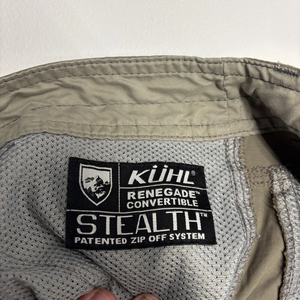 Kuhl Renegade Stealth Convertible Cargo Zip Off Pants Beige Mens 33x32 - Image 3 of 4