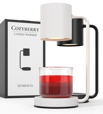 Cozyberry  Querencia  Candle Warmer Lamp, Timer, 2 x Bulbs 12 Inch, White 