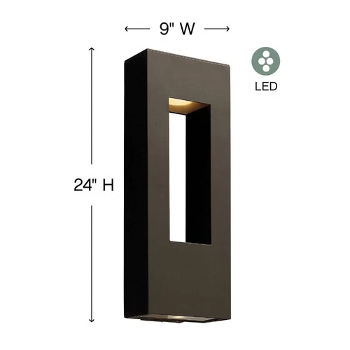 Atlantis 24"H Bronze ADA Integrated LED Outdoor Wall Light - Picture 4 of 10