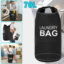 Large Backpack Laundry Bag Heavy Duty Washing Clothes Buckle & Strap 70×33cm