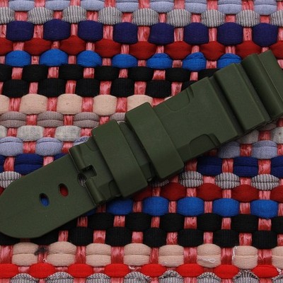 Schwarzes Kautschukarmband für Panerai 24/26mm Armbänder Uhrenzubehör