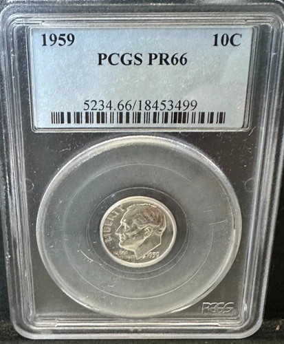 1959 P PCGS PR66 - Silver Roosevelt Dime 10c US Coin