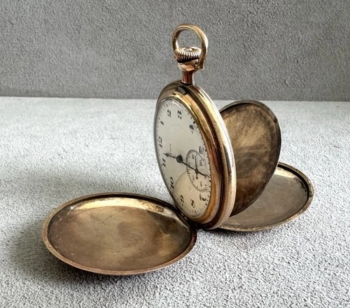 Antique ELGIN Gold-Filled POCKET WATCH Hunter 17j Beautiful - Repair Overwound